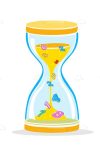 Hourglass with Colorful Numbers and Sand